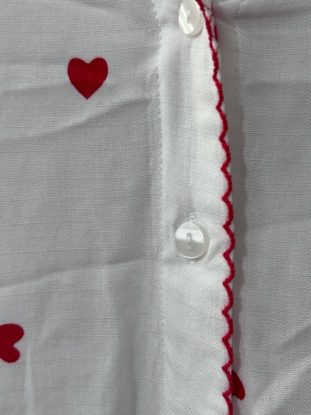 Jane + Delancey Allie Top, white button-down Heart Print Blouse. M - Picture 11 of 12
